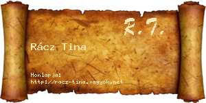 Rácz Tina névjegykártya